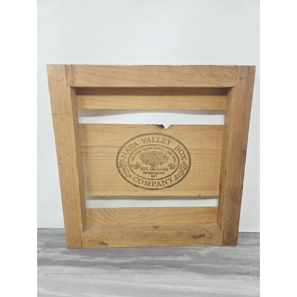 Vintage Wood Crate Wall Hang Napa Valley Box Company Decor 13×13